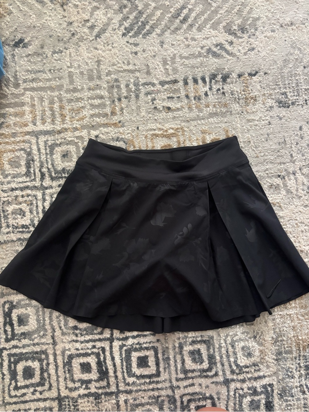 Nike Black Circle Skirt with Subtle Jacquard Pattern